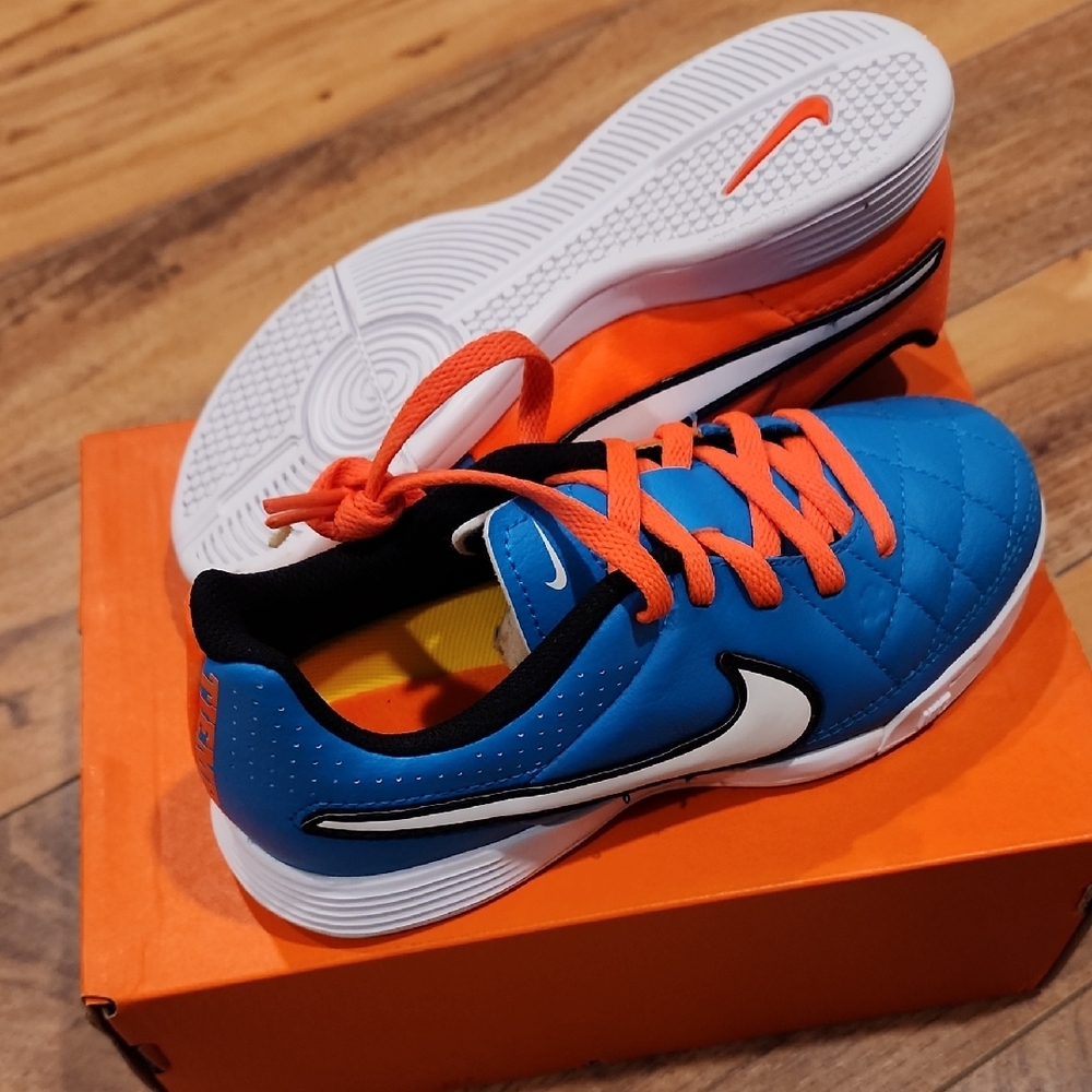 Nike Kids Vibrant Blue and Orange Sneakers